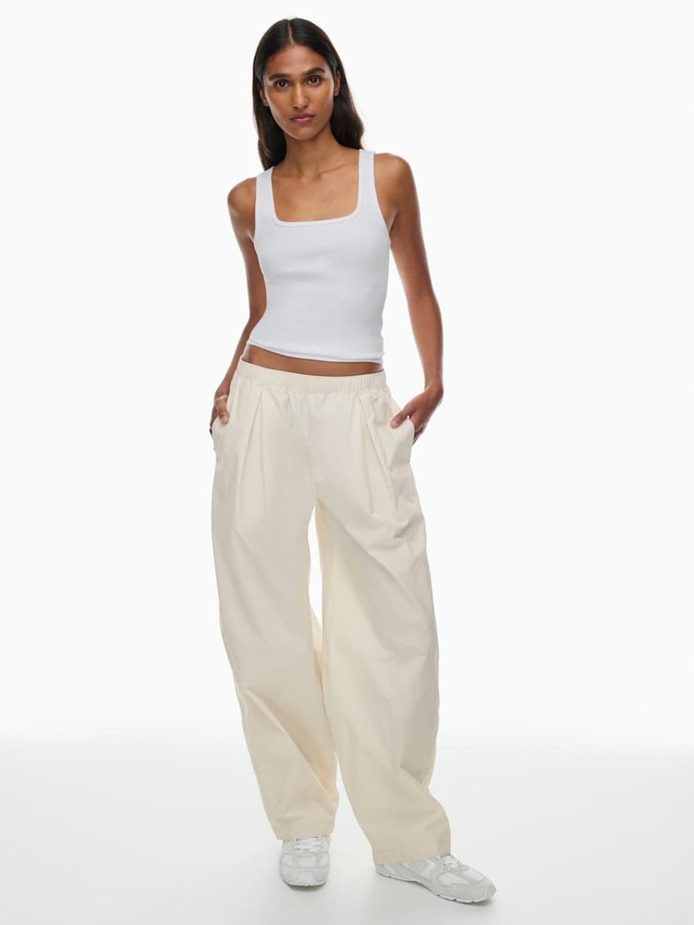 Aritzia pleated chino comfy trendy pants w retro semi casual midcentury vibe